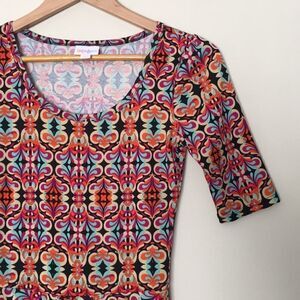 Lularoe XXS Nicole Dress paisley ikat print pink